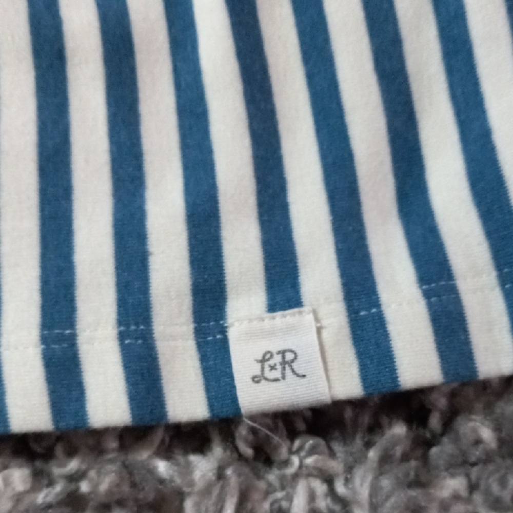 Kids Striped Blue Kids Top with Ruffles Size 5 Girl - Picture 5 of 6
